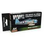 Set 6x WWII US Navy & USMC Aircraft Colors - AK INTERACTIVE RCS111