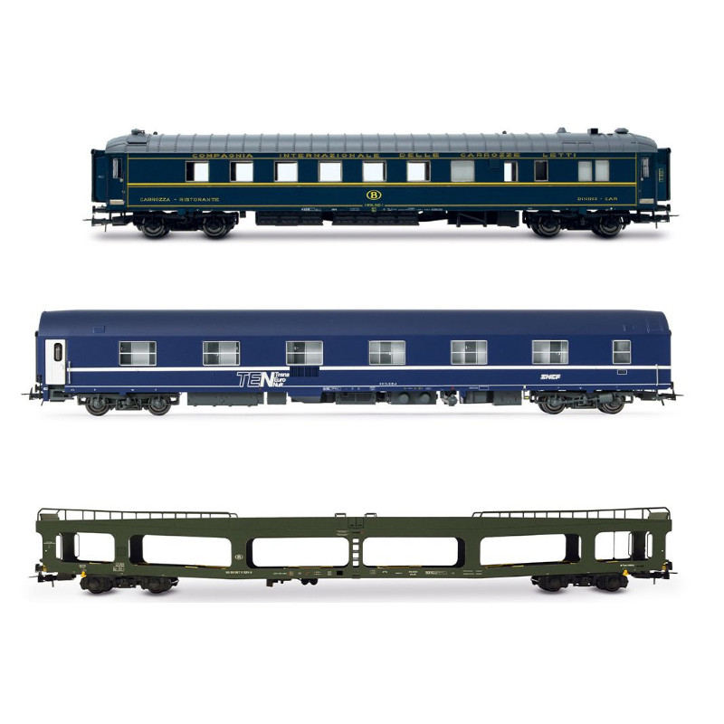 Coffret « Train Auto-Couchette » SNCF / SNCB ép IV-V - HO 1/87 - JOUEF HJ4207