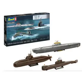 70 ans des forces armées fédérales allemandes : Wilhelm Bauer, Type 206A, Type 212A - 1/144 - REVELL 05186