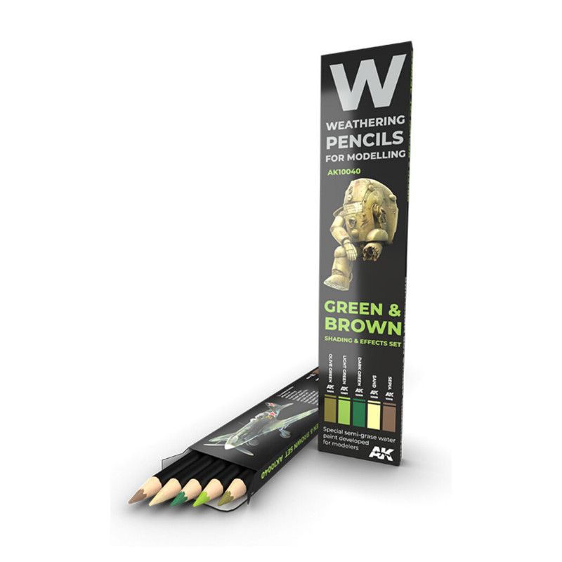 Set de crayons de patine acrylique vert et brun camouflage - AK INTERACTIVE AK10040