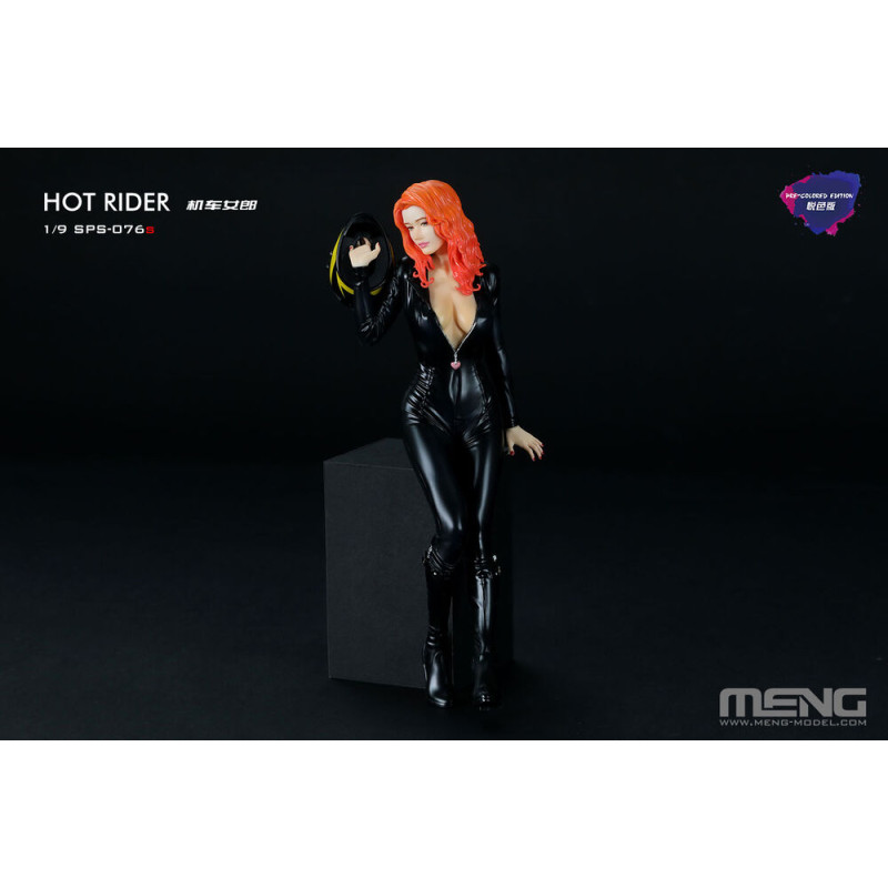 Figurine motarde Hot Rider (Résine) (Édition pré-colorée, figurine assemblée) - 1/9 - MENG SPS-076s
