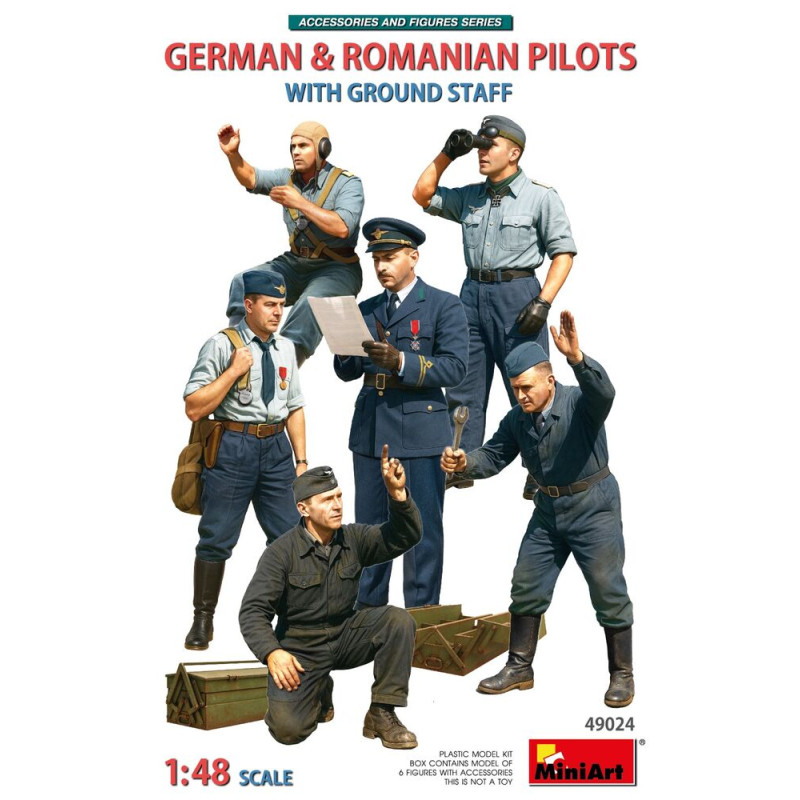 Pilotes allemands et roumains avec personnel au sol - 1/48 - MINIART 49024