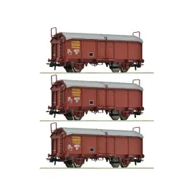 Set 3x wagons à toit coulissant, SNCF ép IV - HO 1/87 - ROCO 6600173
