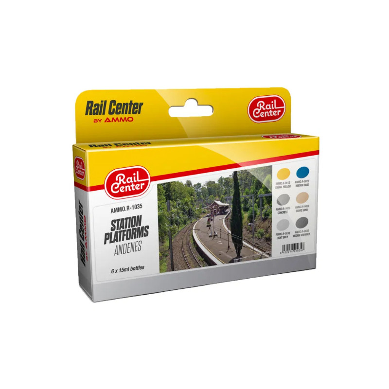Set 6x 15ml quais et plateformes Rail Center - AMMO R-1035