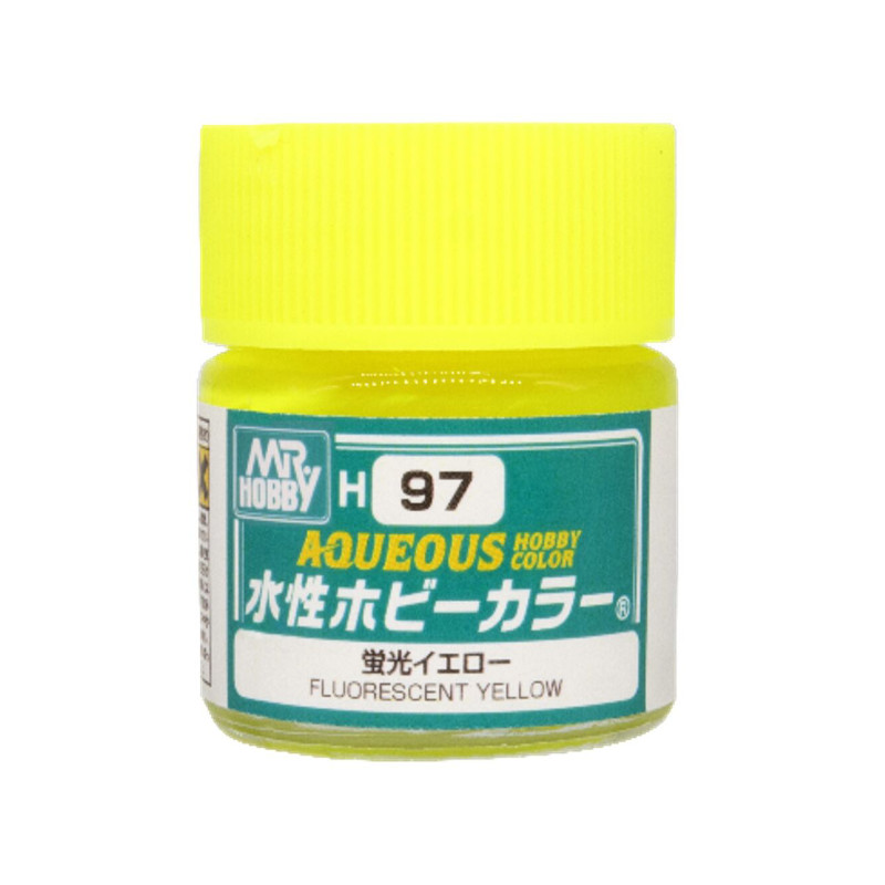 H-097 Jaune Fluorescent Mr Hobby Gunze Aqueous - pot acrylique 10 ml
