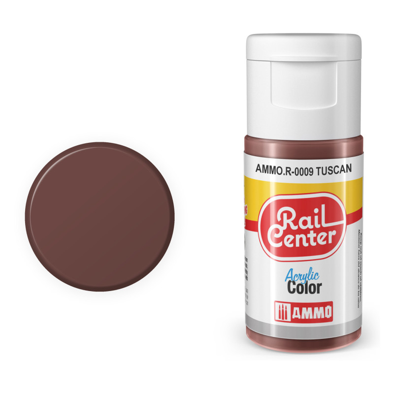 Peinture acrylique Brun rouge de Toscane Rail Center 20ml - AMMO R-0009
