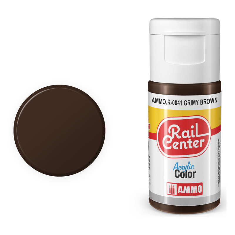 Peinture acrylique marron foncé Rail Center 20ml - AMMO R-0041