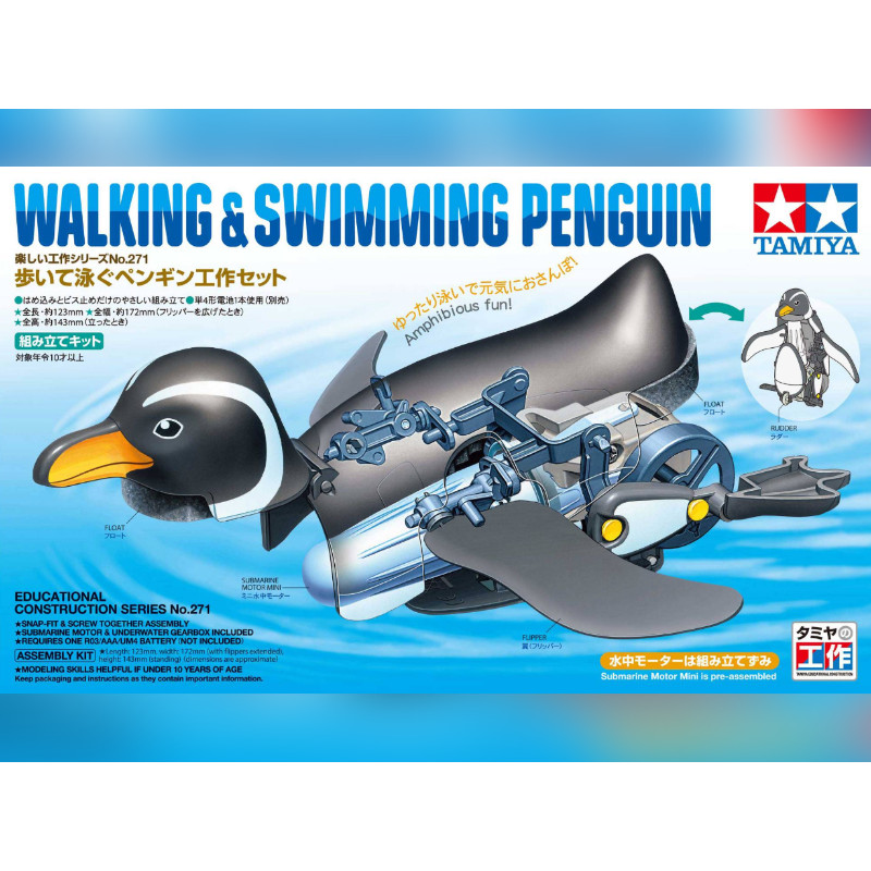 Pingouin marcheur & Nageur animé à assembler - Tamiya 70271
