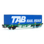 Wagon plat 2 essieux avec container TAB ép. V SNCF - HO 1/87 - PIKO 97167
