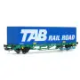 Wagon plat 2 essieux avec container TAB ép. V SNCF - HO 1/87 - PIKO 97167
