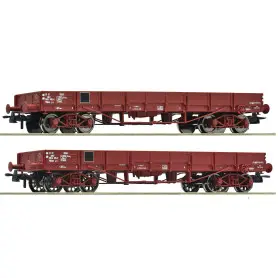 Set 2x wagons plats, SNCF ép III - HO 1/87 - ROCO 6600224