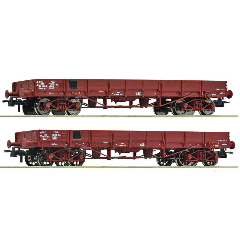 Set 2x wagons plats, SNCF ép III - HO 1/87 - ROCO 6600224