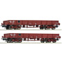 Set 2x wagons plats, SNCF ép III - HO 1/87 - ROCO 6600224