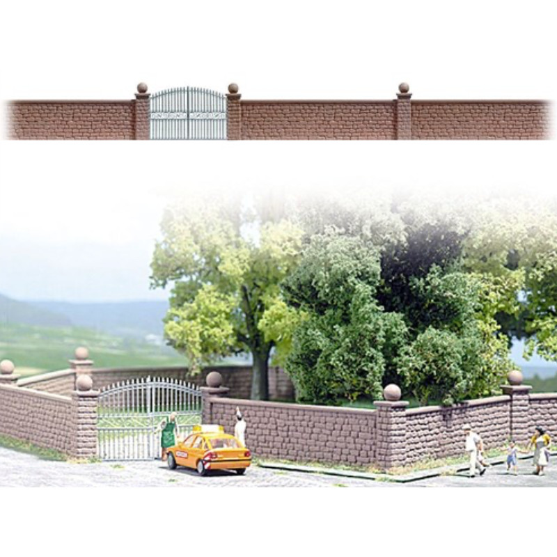 Mur en pierre avec portail - HO 1/87 - BUSCH 6014