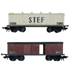 Set de 2 wagons couvert et frigo STEF - HO 1/87 - JOUEF 650 652