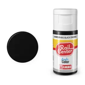 Peinture acrylique Noir moteur Rail Center 20ml - AMMO R-0002