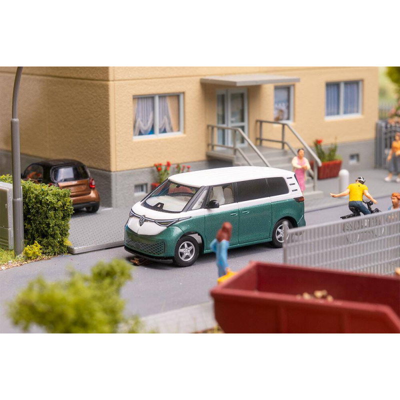Volkswagen ID Buzz blanc et vert Car system - HO 1/87 - Faller 161422