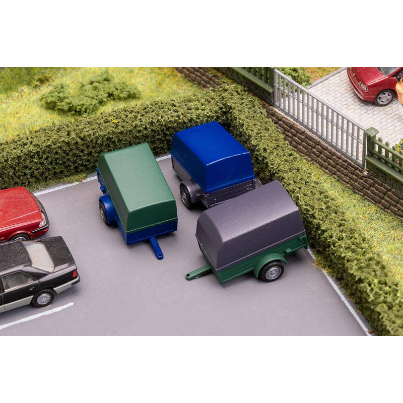 3x remorques pour voiture - HO 1/87 - FALLER 180012