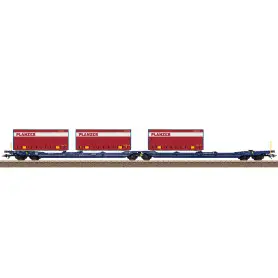 Wagon double poche de type Sdggmrss ép. VI - HO 1/87 - TRIX 24474