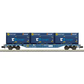 Wagon porte conteneurs de type Sgnss ép. VI - N 1/160 - MINITRIX 18434