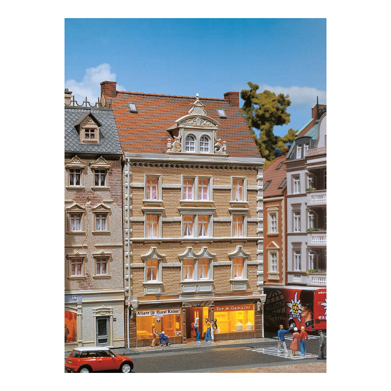 Immeuble avec commerces "Thé et épices" et Allianz - HO 1/87 - FALLER 130448