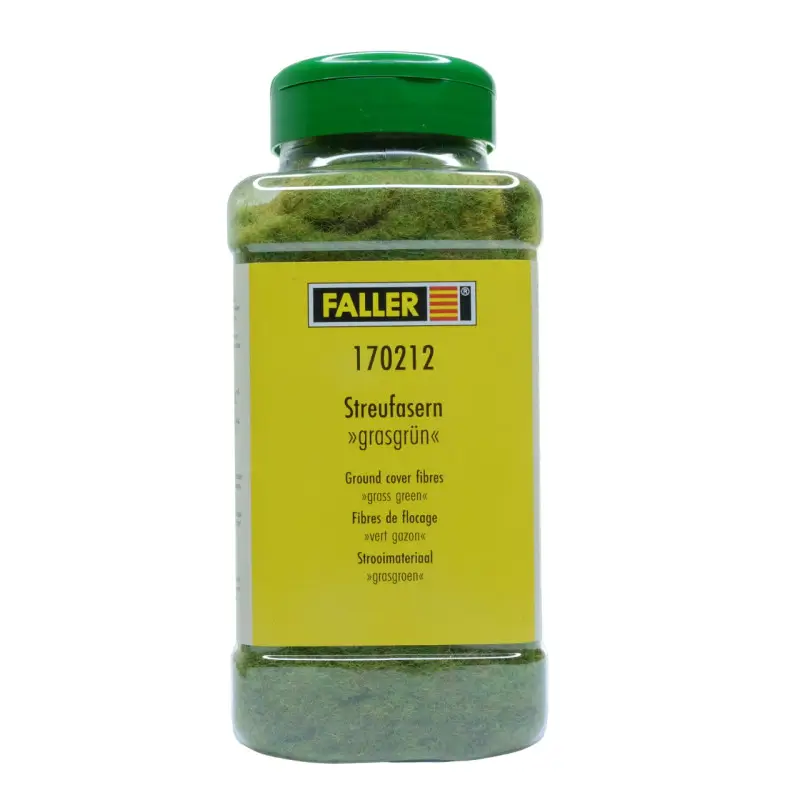Flocage fibre vert gazon 4mm shaker de 80g - HO 1/87 - FALLER 170212