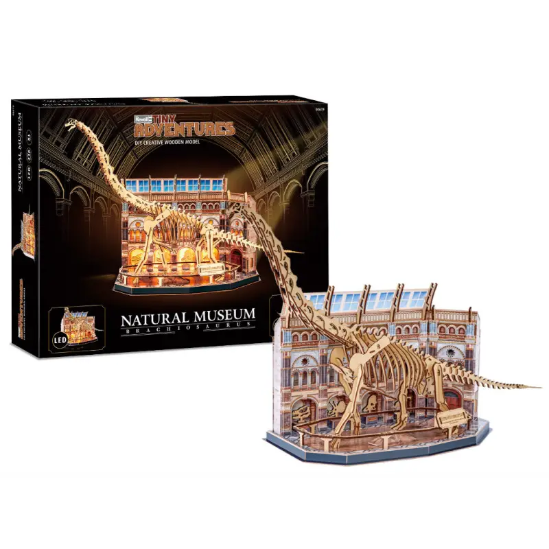 Book Nook Natural Museum Brachiosaurus Modèle fonctionnel en bois à assembler - REVELL 00619