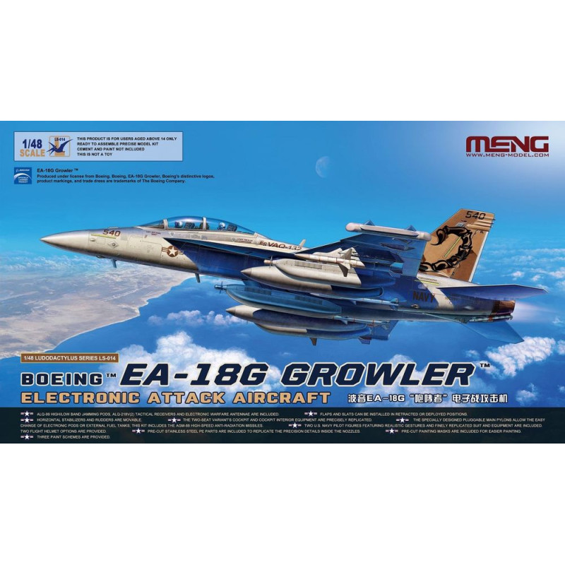 Avion d'attaque électronique Boeing EA-18G Growler - Échelle 1/48 - MENG LS-014