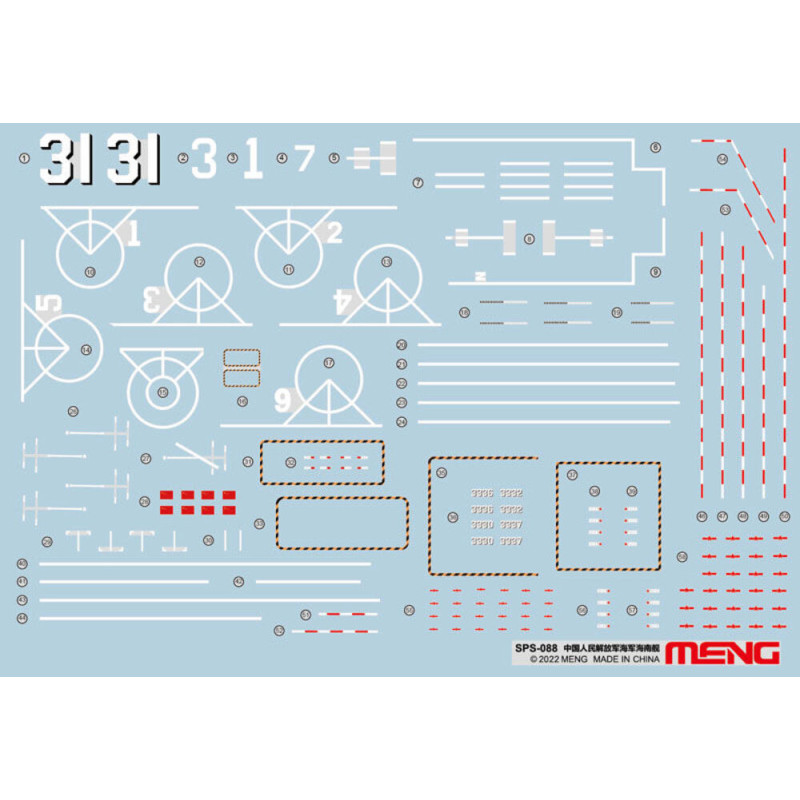 Décalcomanies de marquage de la marine de l'APL à Hainan (pour PS-007) - 1/700 - MENG SPS-088
