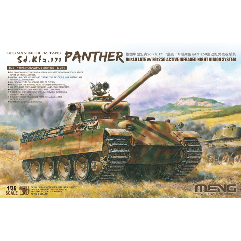 Char moyen allemand Sd.Kfz.171 Panther AusG Late - 1/35 - MENG TS-054