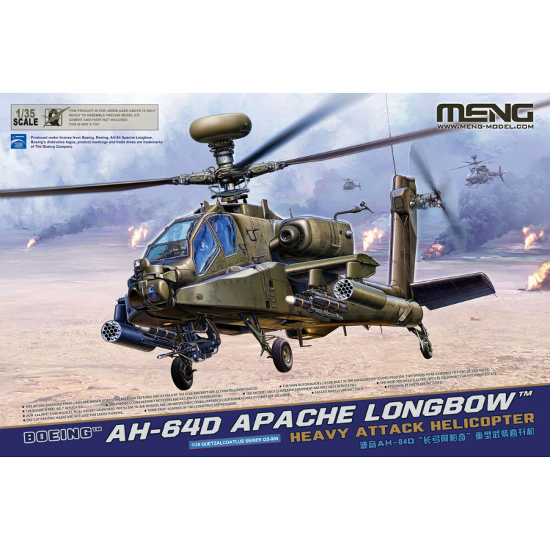 Hélicoptère d'attaque lourd Boeing AH-64D Apache Longbow - 1/35 - MENG QS-004