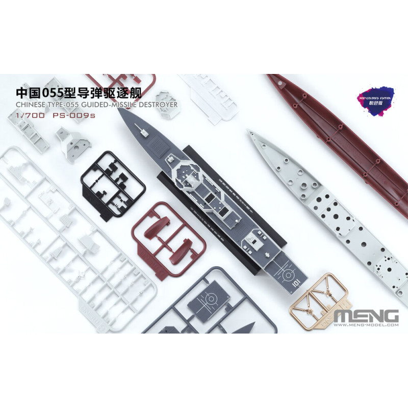 Destroyer lance-missiles chinois Type-055 (Édition pré-colorée) - 1/700 - MENG PS-009s