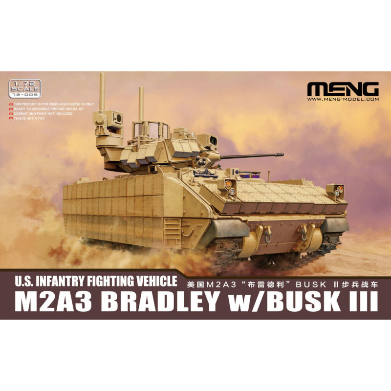 Véhicule de combat d'infanterie américain M2A3 Bradley avec BUSK III - 1/72 - MENG 72-005