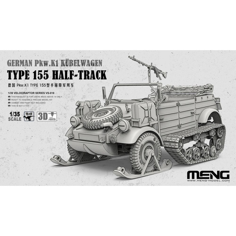 Semi-chenillé allemand Pkw.K1 Kübelwagen Type 155 - 1/35 - MENG VS-018