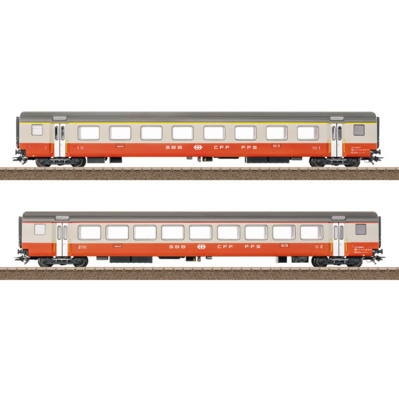 Coffret de 2x voitures voyageurs Swiss Express SBB-CFF HO 1/87 ép. IV - TRIX 23691