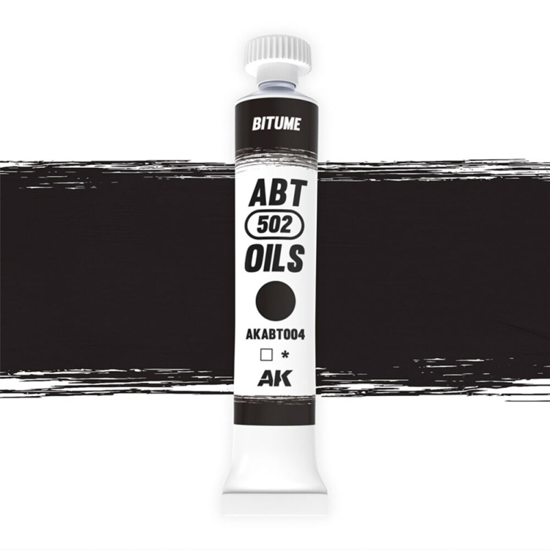 Peinture à l'huile couleur bitume 20ml - AK INTERACTIVE AKABT004