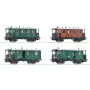 4x voitures voyageurs à essieux, kkStB ép. I - HO 1/87 - ROCO 6200190