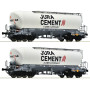 2x Wagons-silos, ciment Jura/Wascos ép VI - HO 1/87 - ROCO 6600191