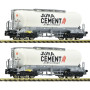 2x Wagons-silos, ciment Jura/Wascos ép VI - N 1/160 - FLEISCHMANN 6660090