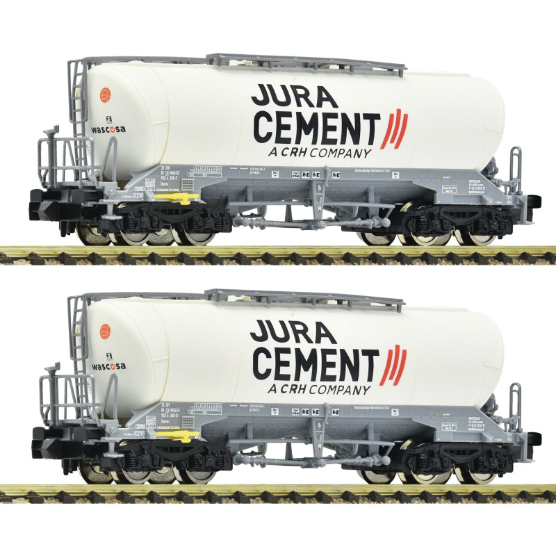 2x Wagons-silos, ciment Jura/Wascos ép VI - N 1/160 - FLEISCHMANN 6660090