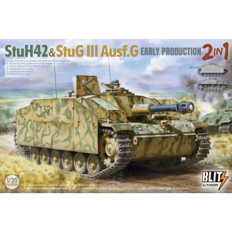 Char StuH42 & StuG III Ausf.G Early Production 2 in 1 (Blitz) - échelle 1/35 - TAKOM 8009