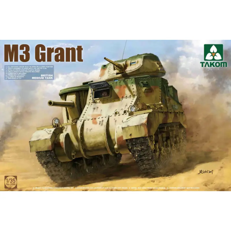 Char moyen britannique M3 Grant - échelle 1/35 - TAKOM 2086
