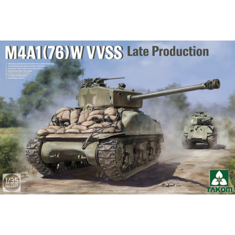 Char M4A1(76)W VVSS Production tardive - échelle 1/35 - TAKOM 2207