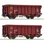 2x wagons tombereaux à toit roulant, SNCF ép. IV-V - HO 1/87 - ROCO 6600251