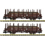 2x wagons à ranchers transport acier ép. IV OBB - N 1/160 - Fleischmann 6660143