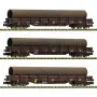 3x wagons à ranchers transport acier ép. IV OBB - N 1/160 - Fleischmann 6660142