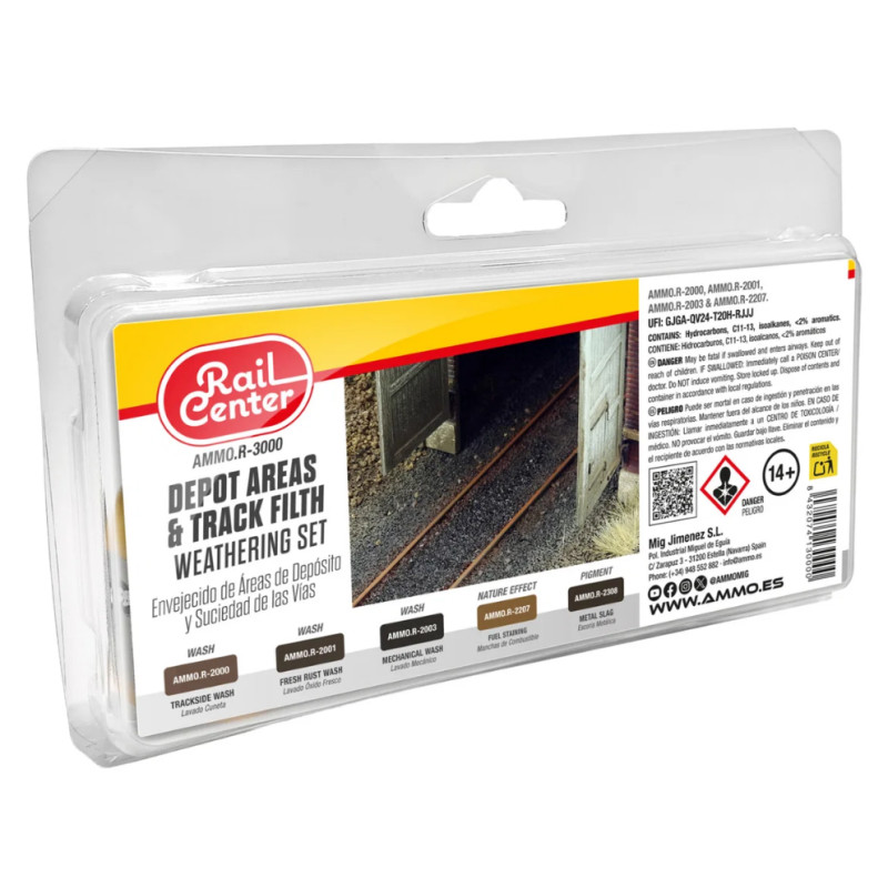 Set 6x 15ml patines Dépôt et voies ferrées Rail Center - AMMO R-3000