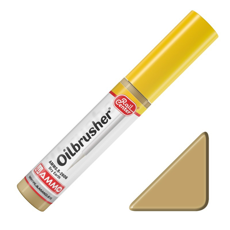 Oilbrusher terre poussiéreuse Rail Center - peinture à l'huile avec applicateur 10 ml - AMMO R-2606