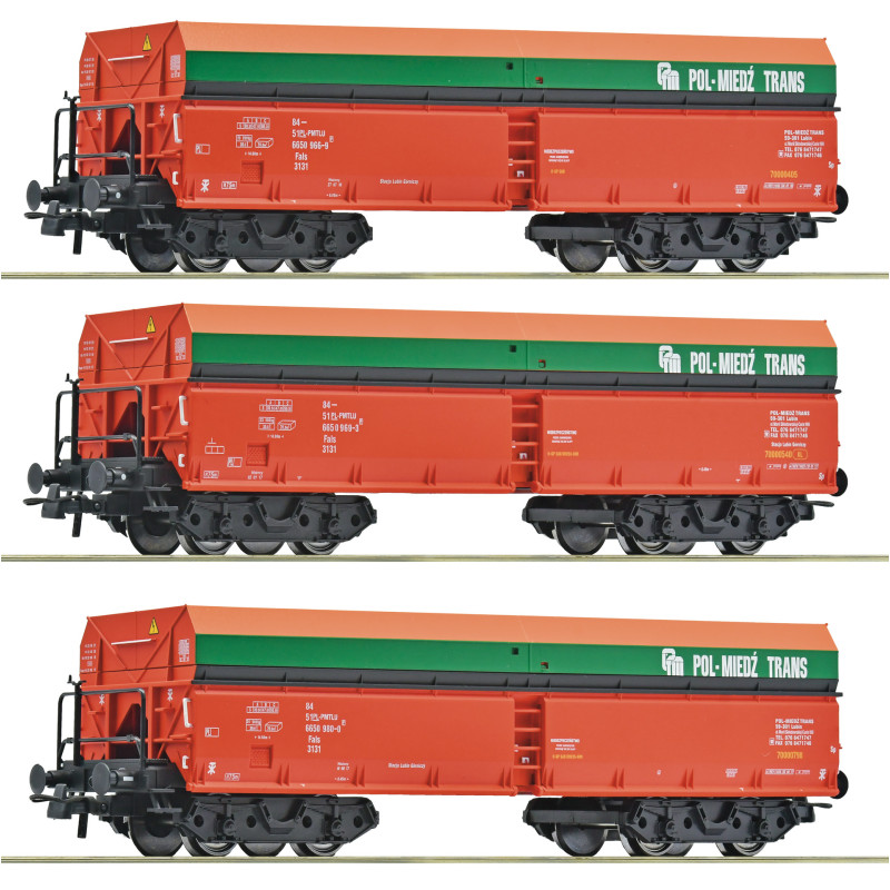 3x Wagons-trémies à déchargement automatique, PMT ép. VI - HO 1/87 - ROCO 6600218