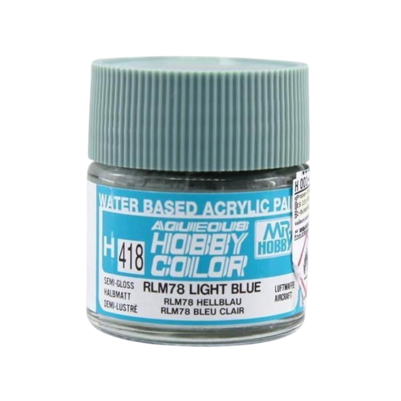H-418 RLM78 Light Blue satiné Mr Hobby Gunze Aqueous - pot acrylique 10 ml